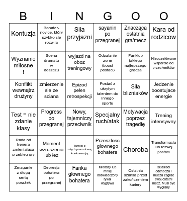 Sportówka anime Bingo Card