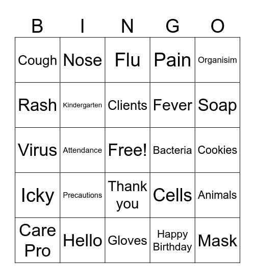 Training Bingo Card