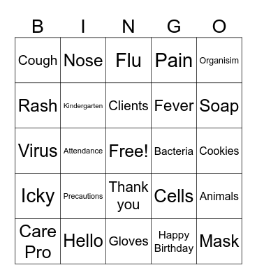 Training Bingo Card