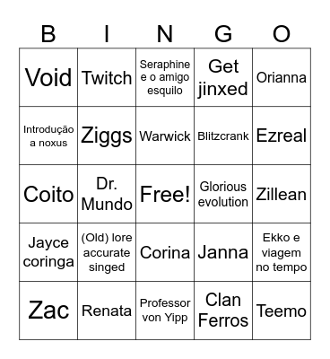 Arcane s2 Bingo Card