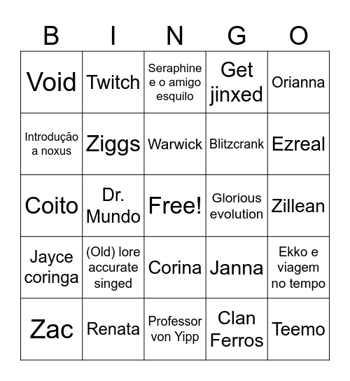 Arcane s2 Bingo Card