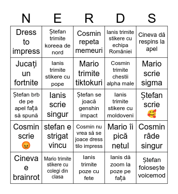 Nerd clan BINGO Card