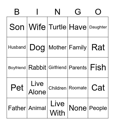 Lesson 3.9 Bingo ASL Bingo Card