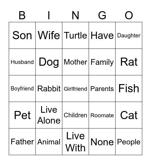 Lesson 3.9 Bingo ASL Bingo Card