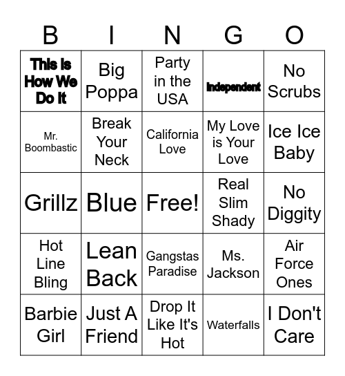 SINGO #2 Bingo Card