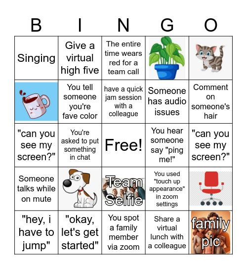 Zoom Virtual Bingo Card