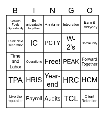 Julies Paylocity Bingo Card