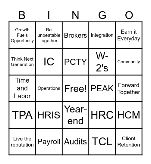 Julies Paylocity Bingo Card