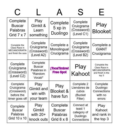 FEBRERO: TocaTimbre    ____________ Bingo Card