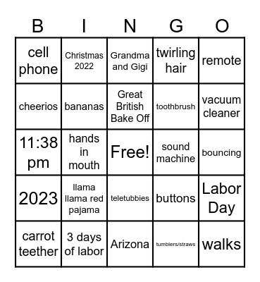 Theo Bingo! Bingo Card