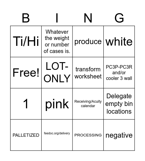 Barcode E2E Bingo Card