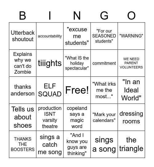 MEGA MEETING BINGO Card