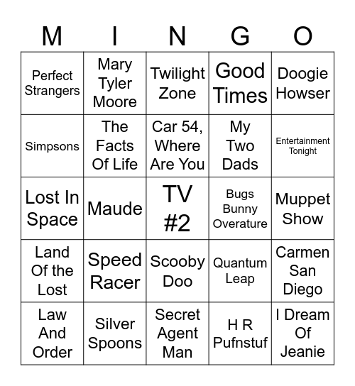 TV  #2 Bingo Card