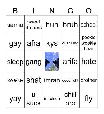 Shikha language bingo Card