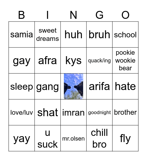 Shikha language bingo Card