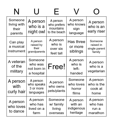 CLD Diversity Bingo Card