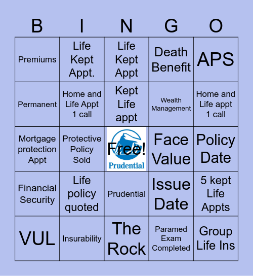 Life Insurance Awareness Month Bingo Card