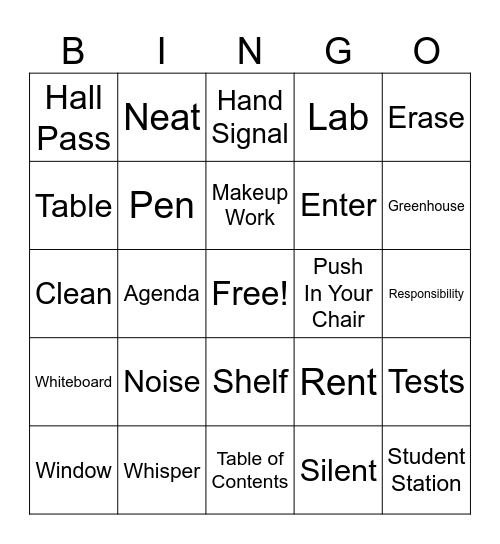 Discover the Classroom Bingo Card