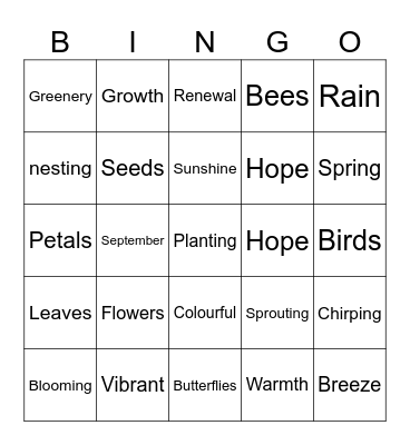 Spring market day bingo Card