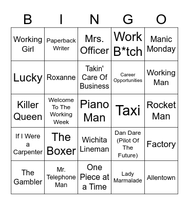 Working For The Man Bingo Card