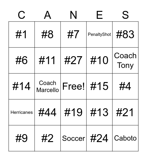 Herricanes Bingo Card