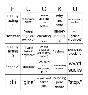 Badger Bingo Card