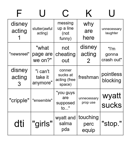 Badger Bingo Card