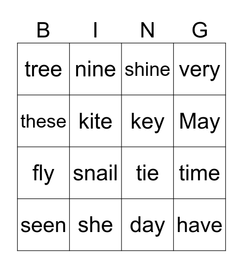 Phonics Review Bingo Card