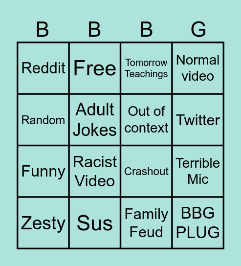 Blue Ryai Bingo Card