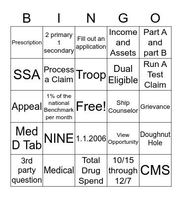 Show What You Know Bingo Card