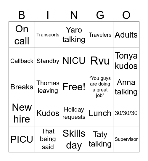9/3 Bingo Card