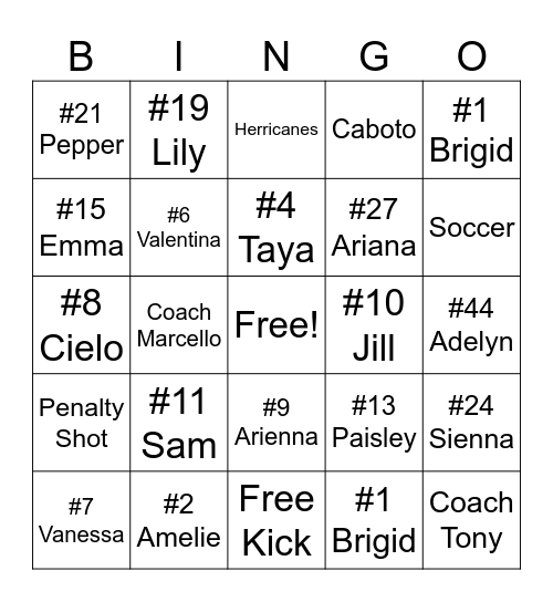 Herricanes Bingo Card