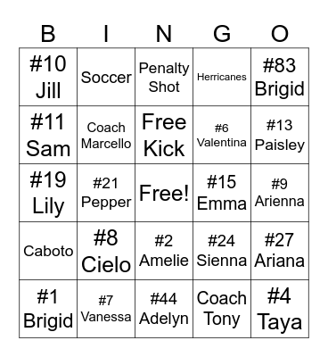 Herricanes Bingo II Bingo Card