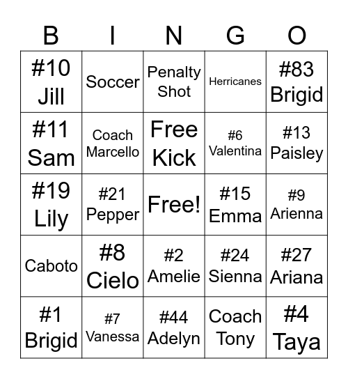 Herricanes Bingo II Bingo Card