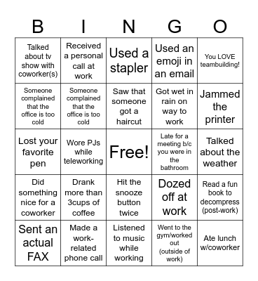 Littler Bingo Card