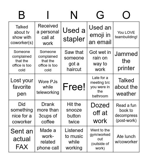 Littler Bingo Card