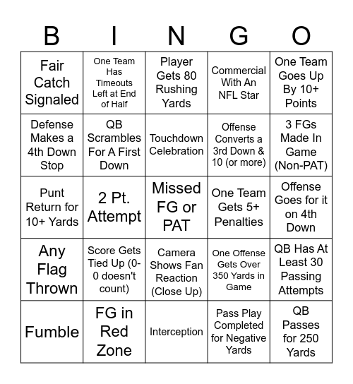 SNF at Casual Cocktail Bingo Card