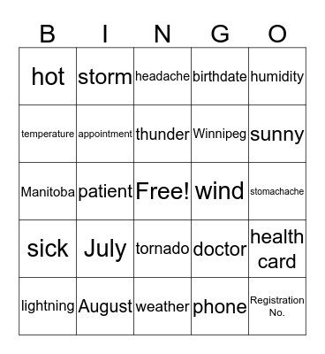 Summer 2016 Bingo Card