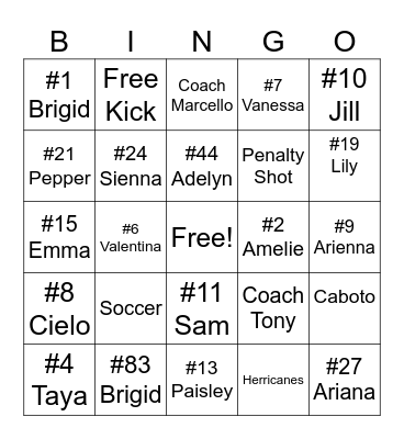 Herricanes Bingo II Bingo Card