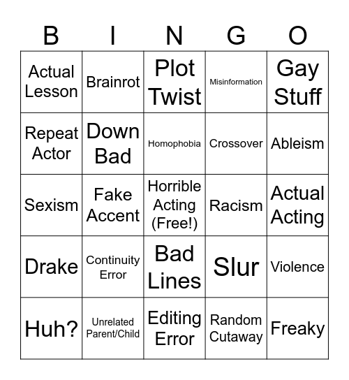 Tomorrow's Teachings Bingo Card