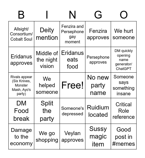 Netherdeep Bingo v2 Bingo Card