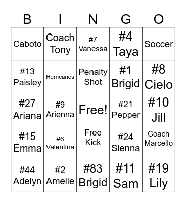 Herricanes Bingo III Bingo Card