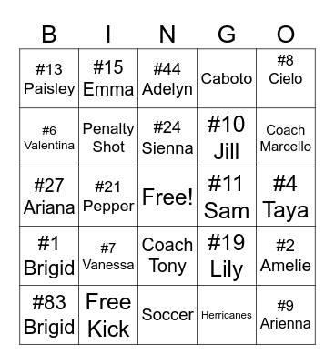 Herricanes Bingo III Bingo Card