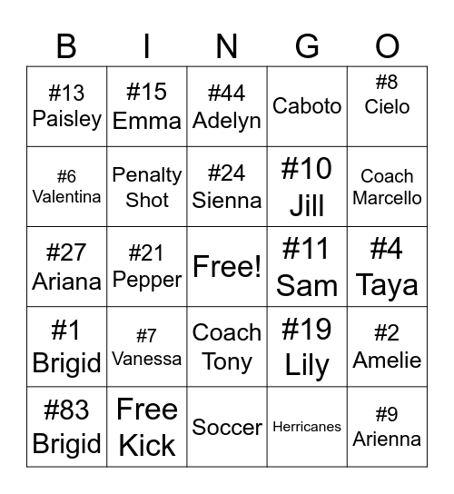 Herricanes Bingo III Bingo Card