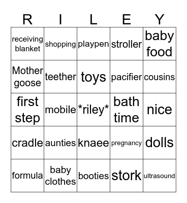 Baby Shower  Bingo Card