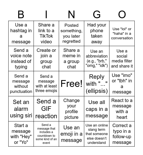 DIGITAL COMMUNICATIONS BINGO Card