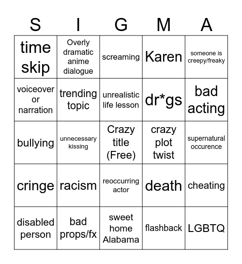 Tomorrow's teachings bingo card (DuckyDee) Bingo Card