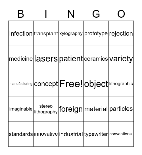 You Can Print What ? Bingo Card