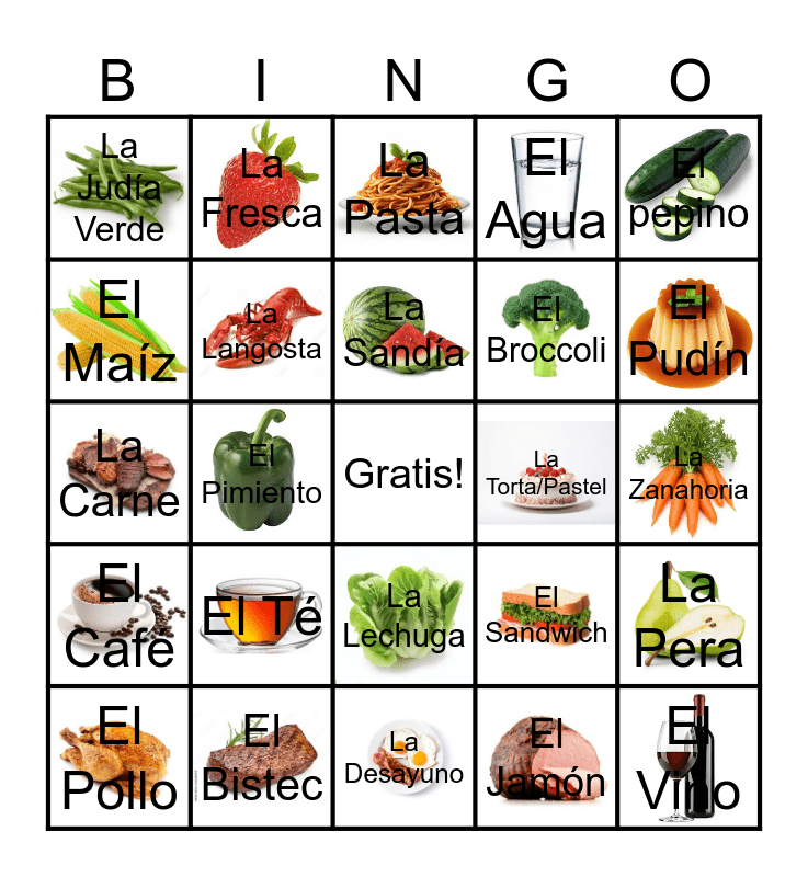 Spanish Bingo Card