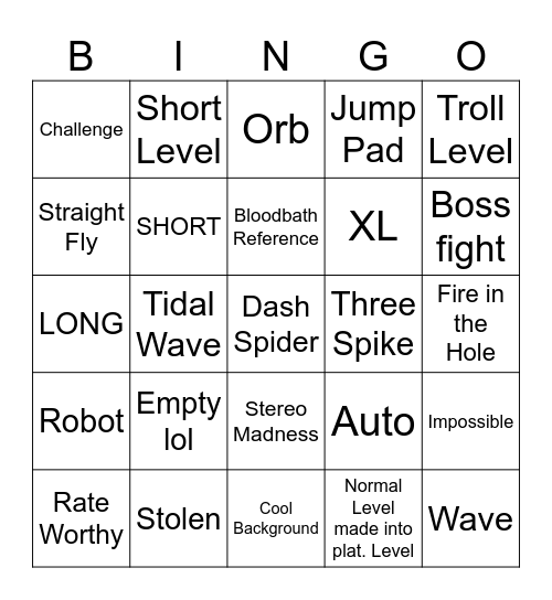 RECENT TAB BINGO Card